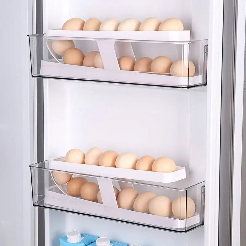 Organizador Porta Ovos 2 Andares Dispensador Automático De Ovos - Universo Cozinha