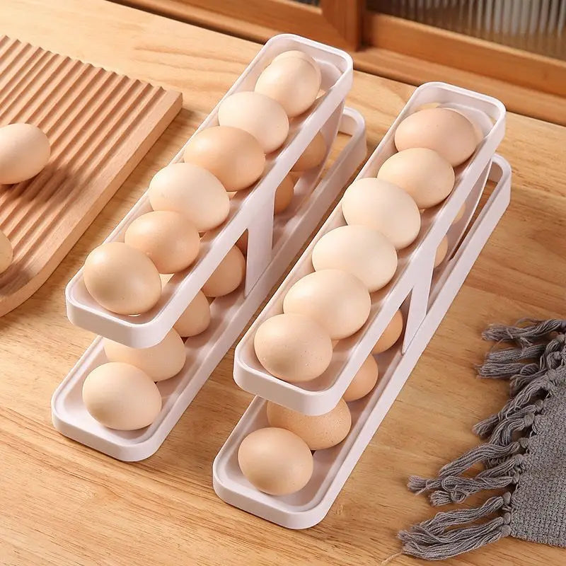 Organizador Porta Ovos 2 Andares Dispensador Automático De Ovos - Universo Cozinha