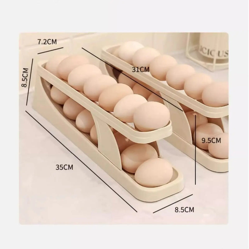 Organizador Porta Ovos 2 Andares Dispensador Automático De Ovos - Universo Cozinha