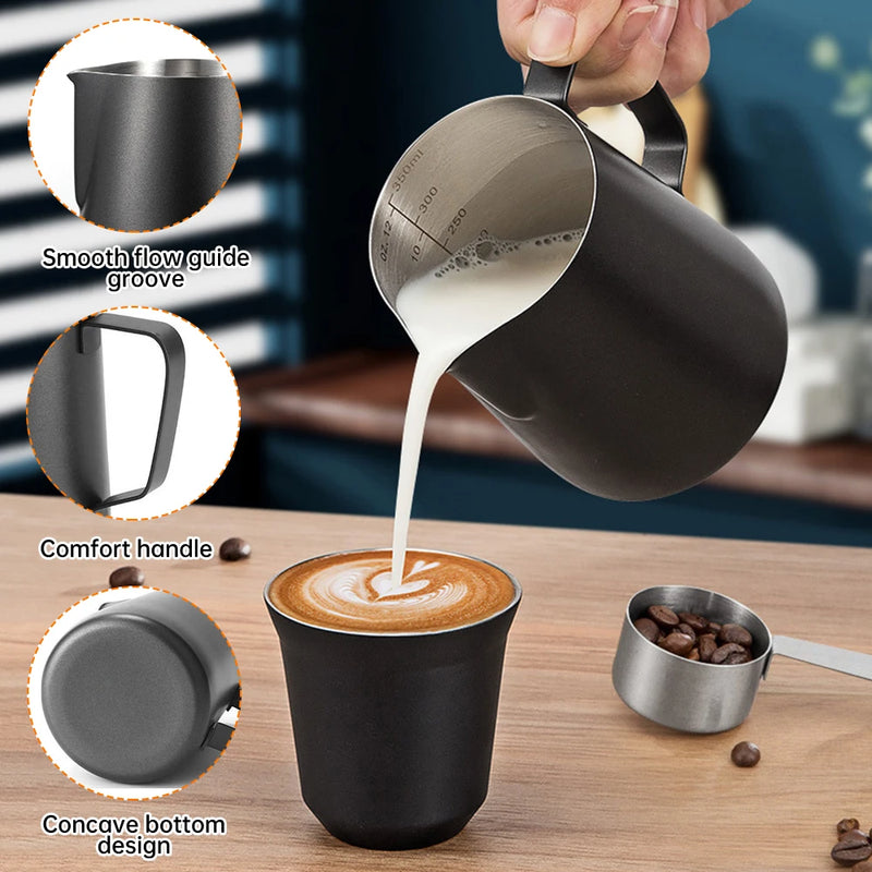 Jarro em Aço Inoxidável 350ml com Escala - Universo Café