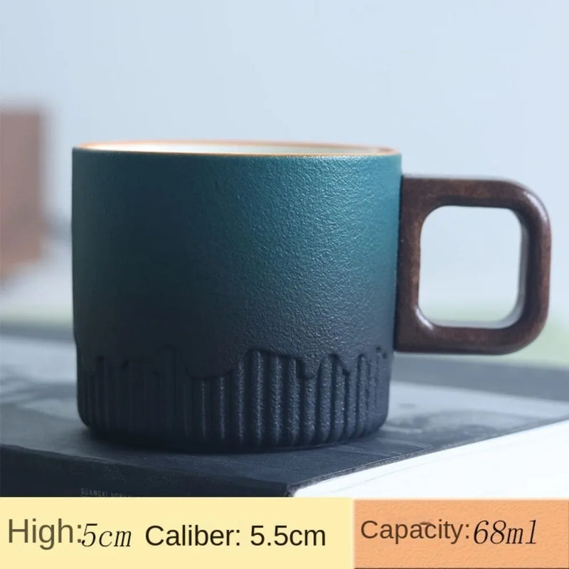 Caneca de Café Retro de Cerâmica com Esmalte Gradiente - Universo Café