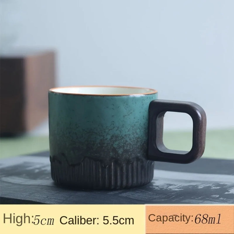 Caneca de Café Retro de Cerâmica com Esmalte Gradiente - Universo Café