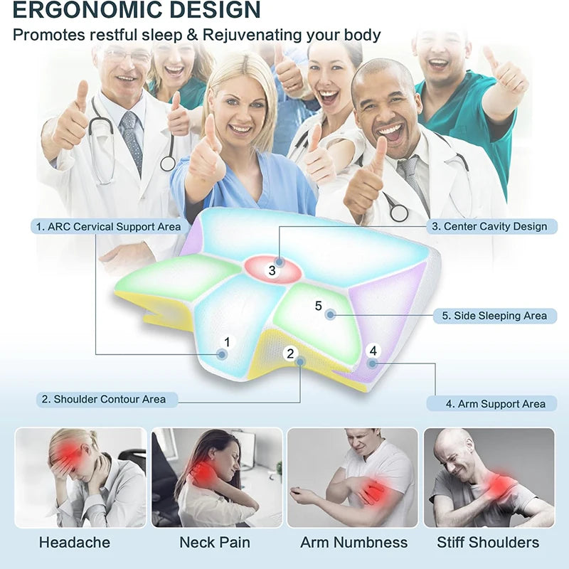 Travesseiro Cervical Espuma Contorno Ergonômico - Universo Casa