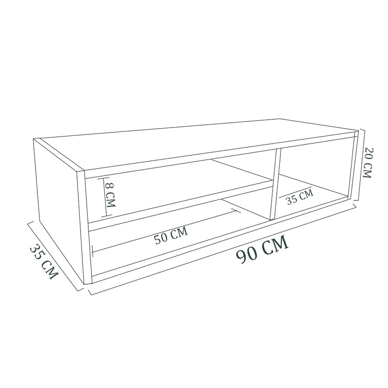 Rack Sala Suspenso Preto Em Mdf