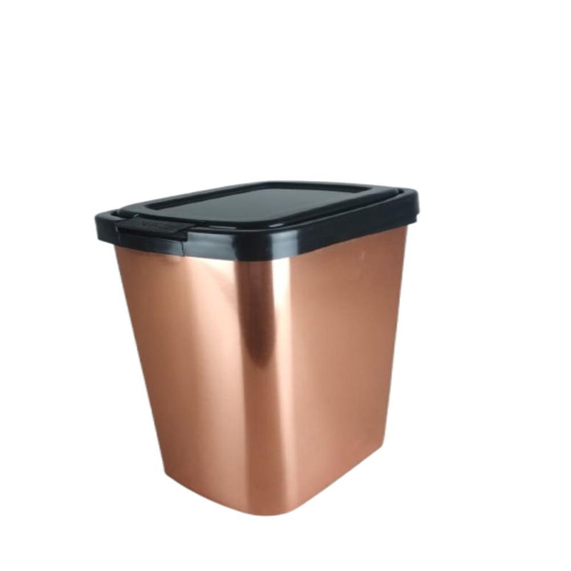 LIXEIRA ROSE GOLD COM TAMPA CLIK CESTO DE LIXO 9 LITROS CASA PIA COZINHA BANHEIRO