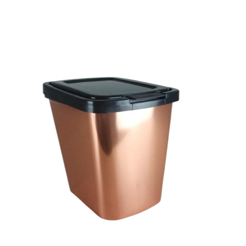 LIXEIRA ROSE GOLD COM TAMPA CLIK CESTO DE LIXO 9 LITROS CASA PIA COZINHA BANHEIRO