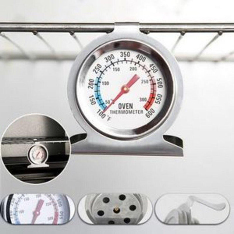 TERMOMETRO CULINÁRIO PARA FORNO, CHURRASQUEIRA E ESTUFA. DE 50 A 300 GRAUS ACO INOX - Universo Utensílios