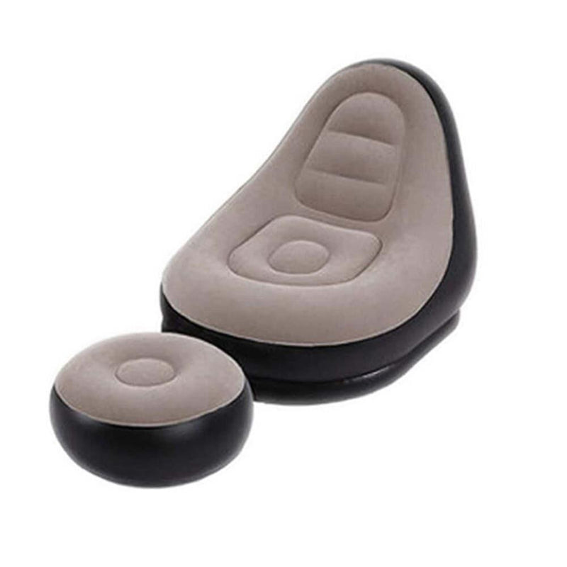 SOFÁ POLTRONA INFLAVEL KIT 2 EM 1 COM PUFF ULTRA LOUNGE CAMA COLCHAO PORTÁTIL